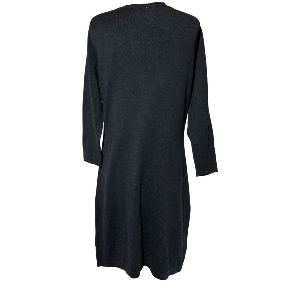 Tommy Bahama Black Pickford Embellished Split Neck Sweater Dress 3/4 Sleeve Sz S - Picture 8 of 14